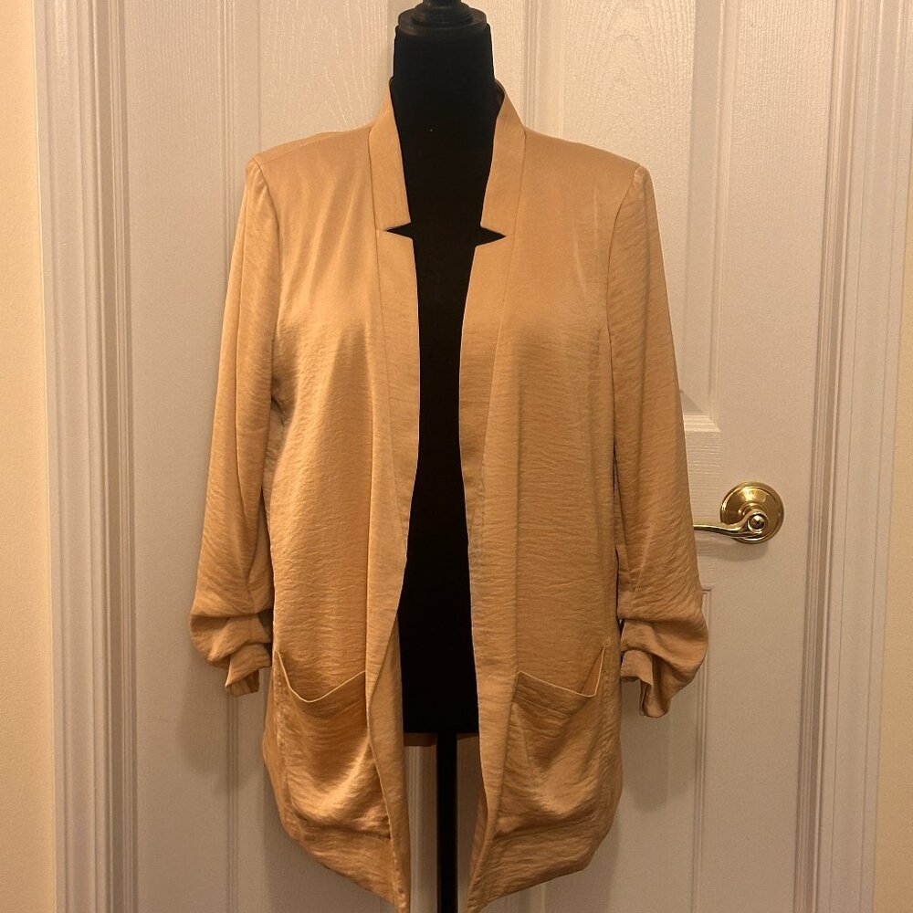 DKNY Camel Satin Open Blazer – Size L